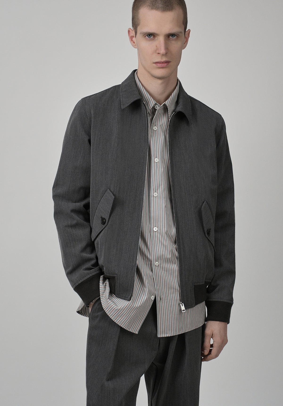 Classic grey jacket in a cotton-wool blend