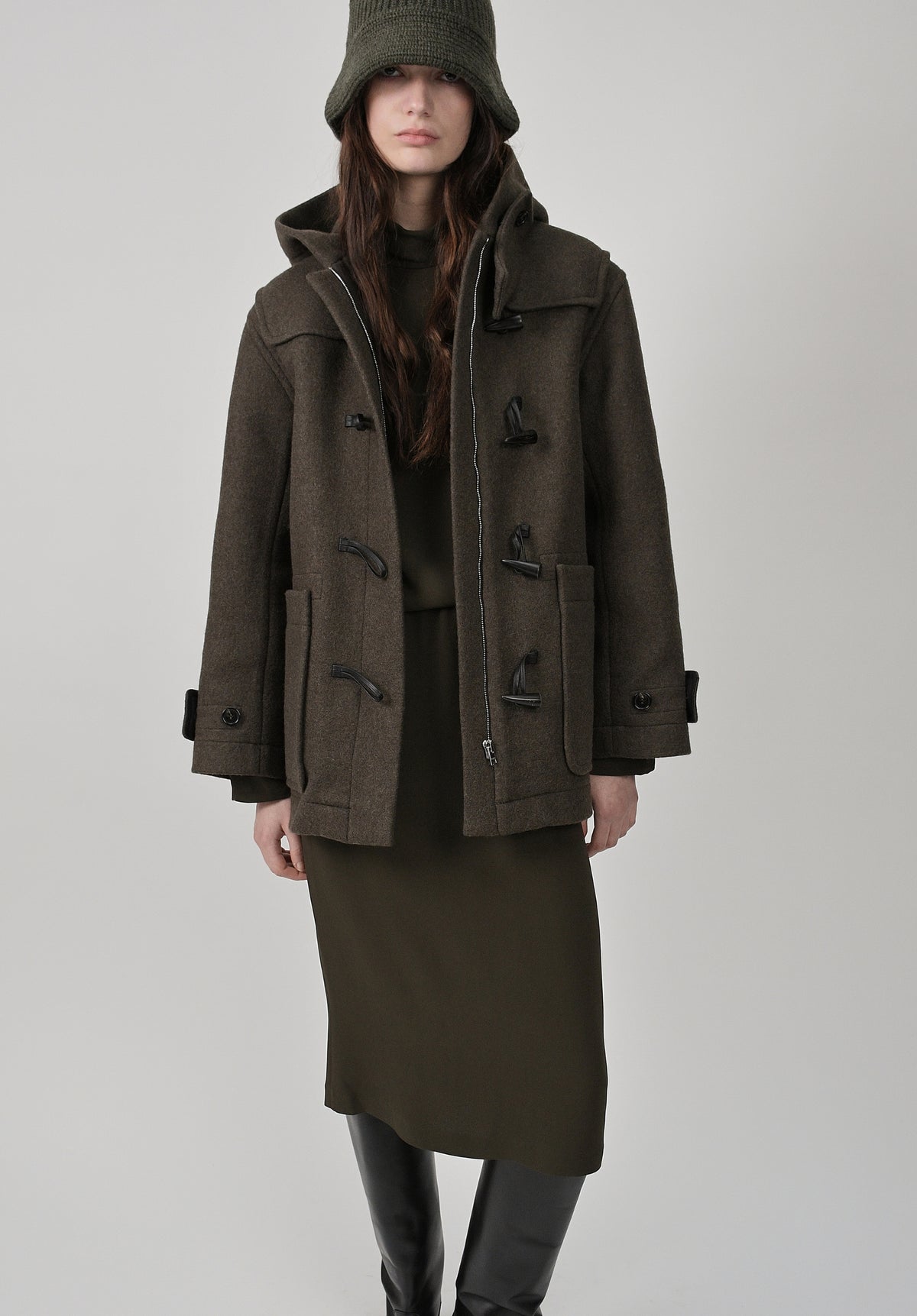 Long dark green skirt