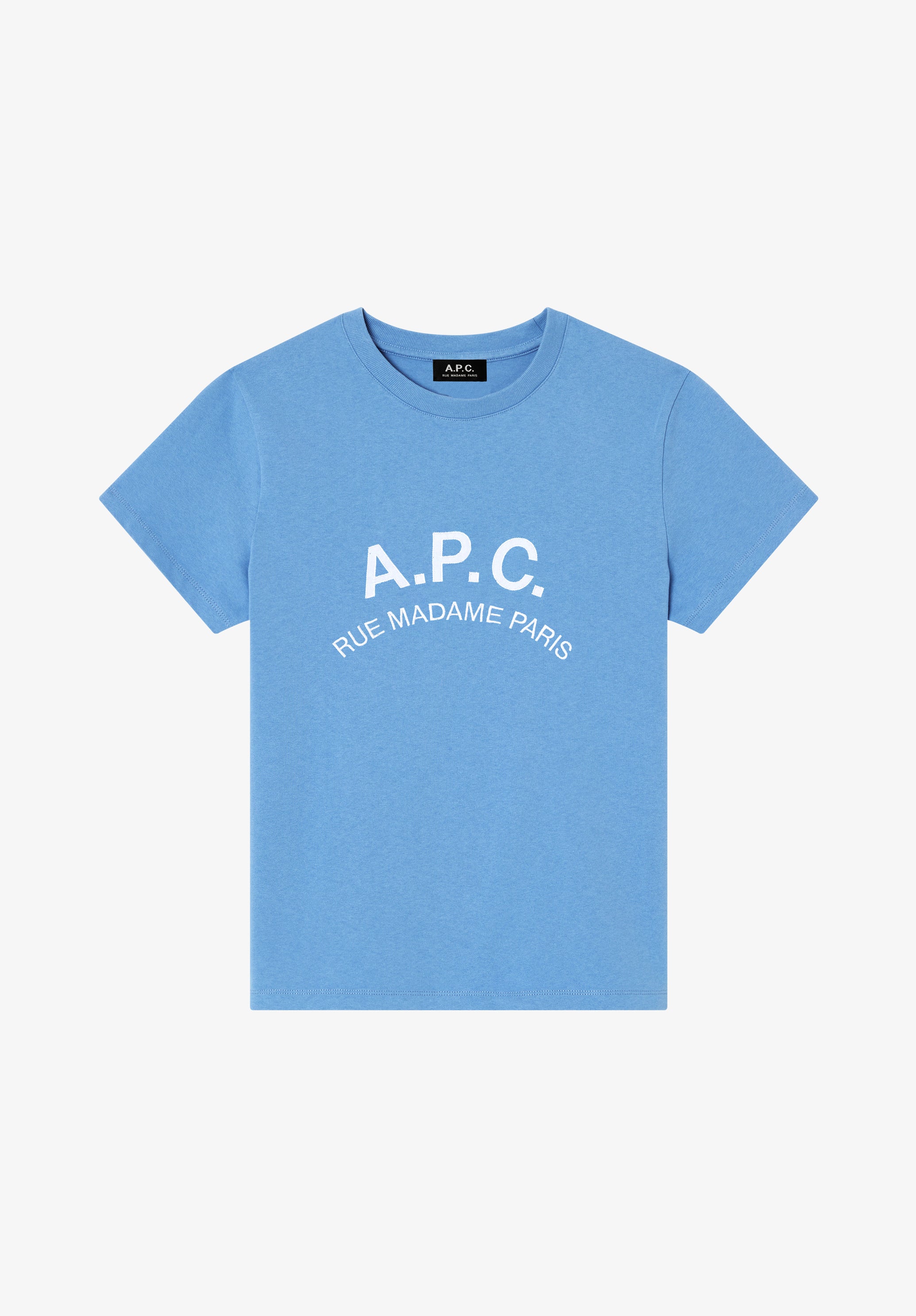 Light blue t-shirt with vintage-effect A.P.C. logo - 0