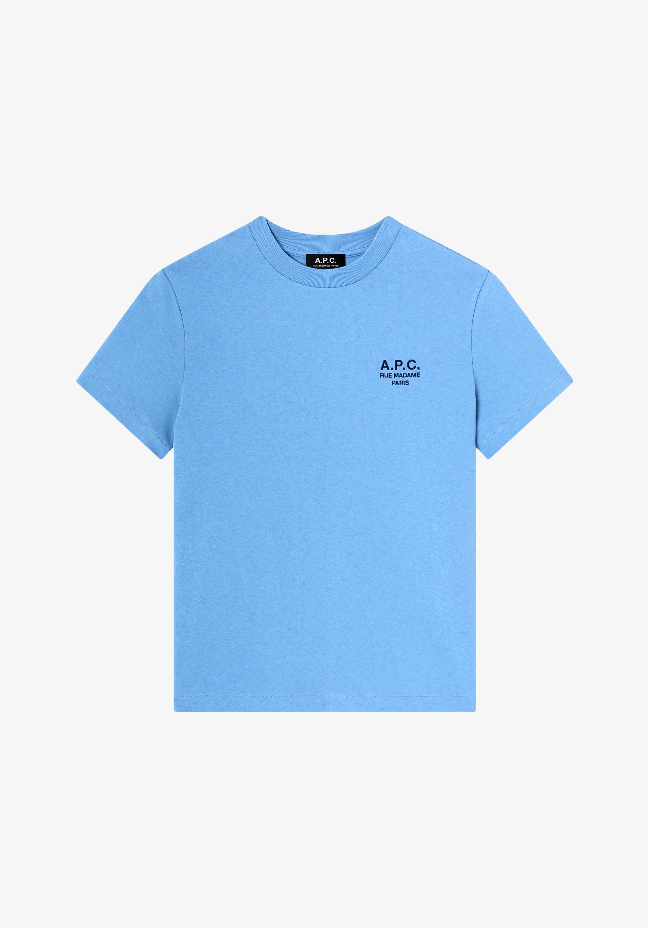 Light blue t-shirt with A.P.C. Rue Madame logo - 0