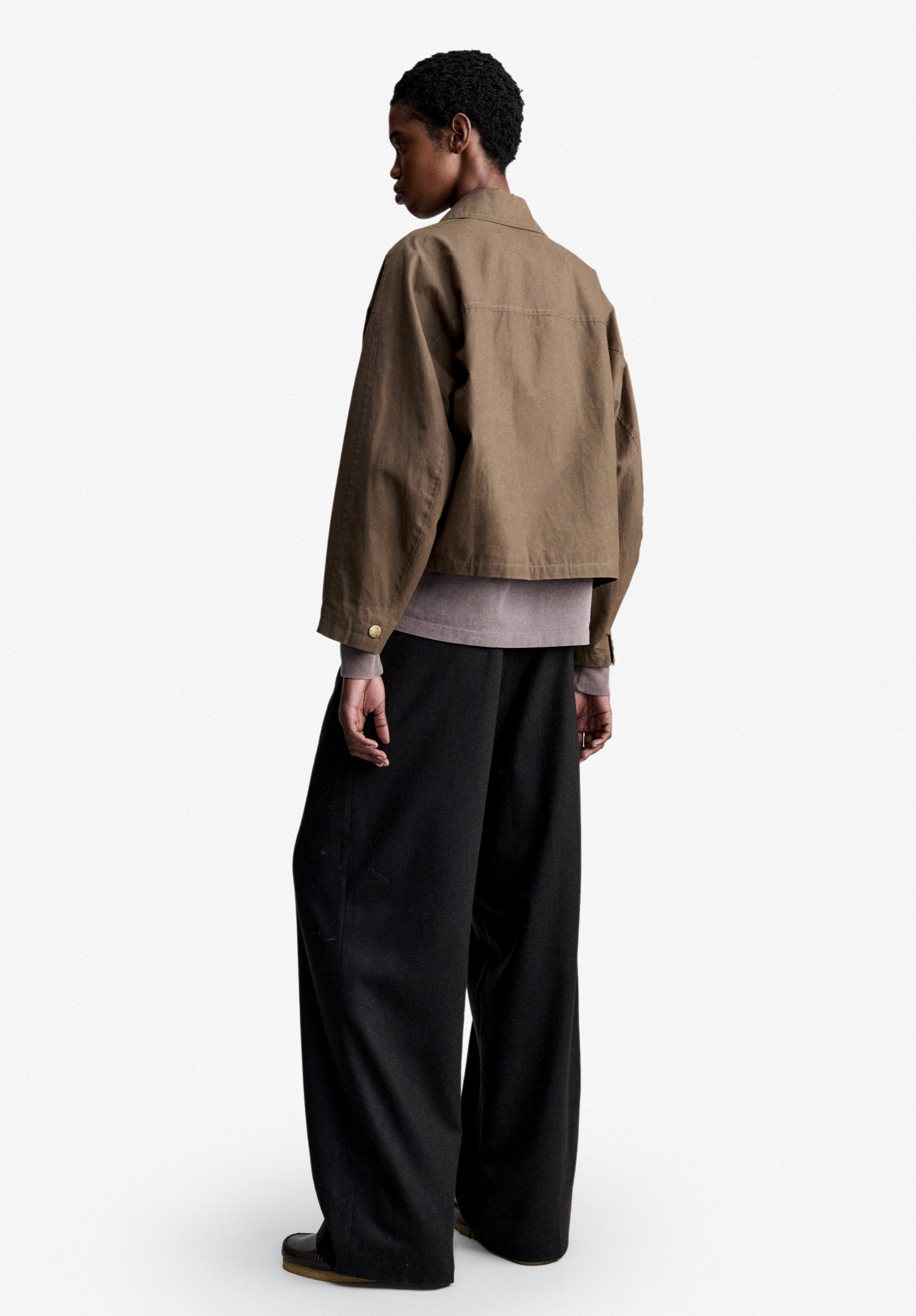 Khaki rain jacket in waxed cotton - 2