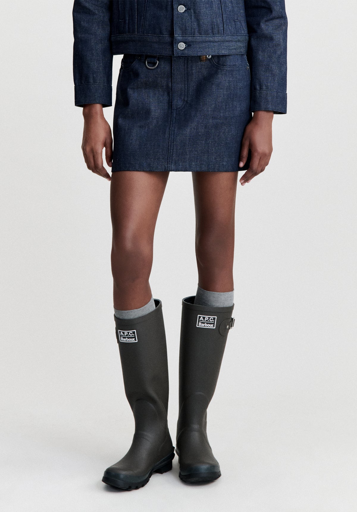 Denim mini-skirt A.P.C X Barbour - 3