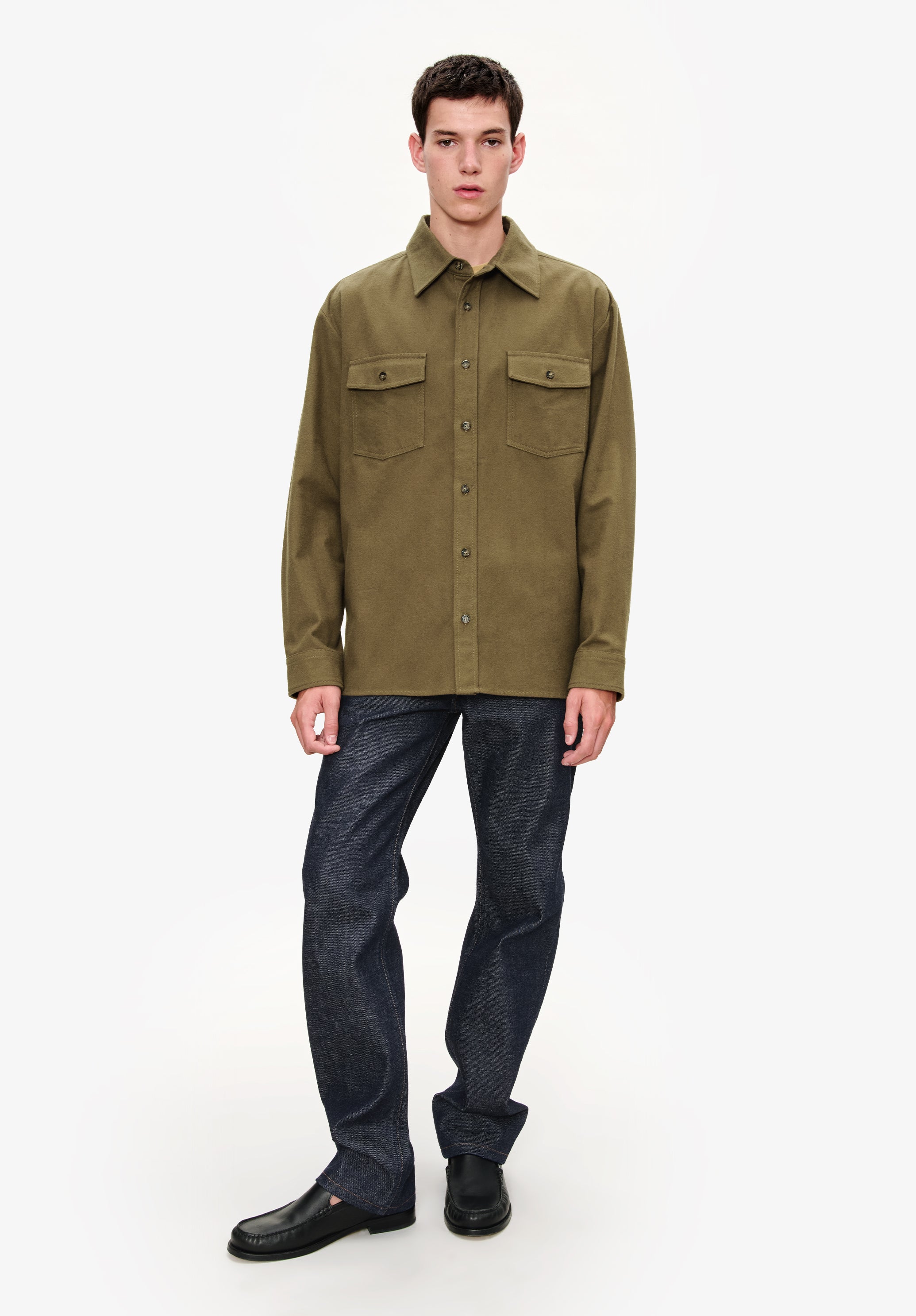 Solid-colour cotton overshirt - 4