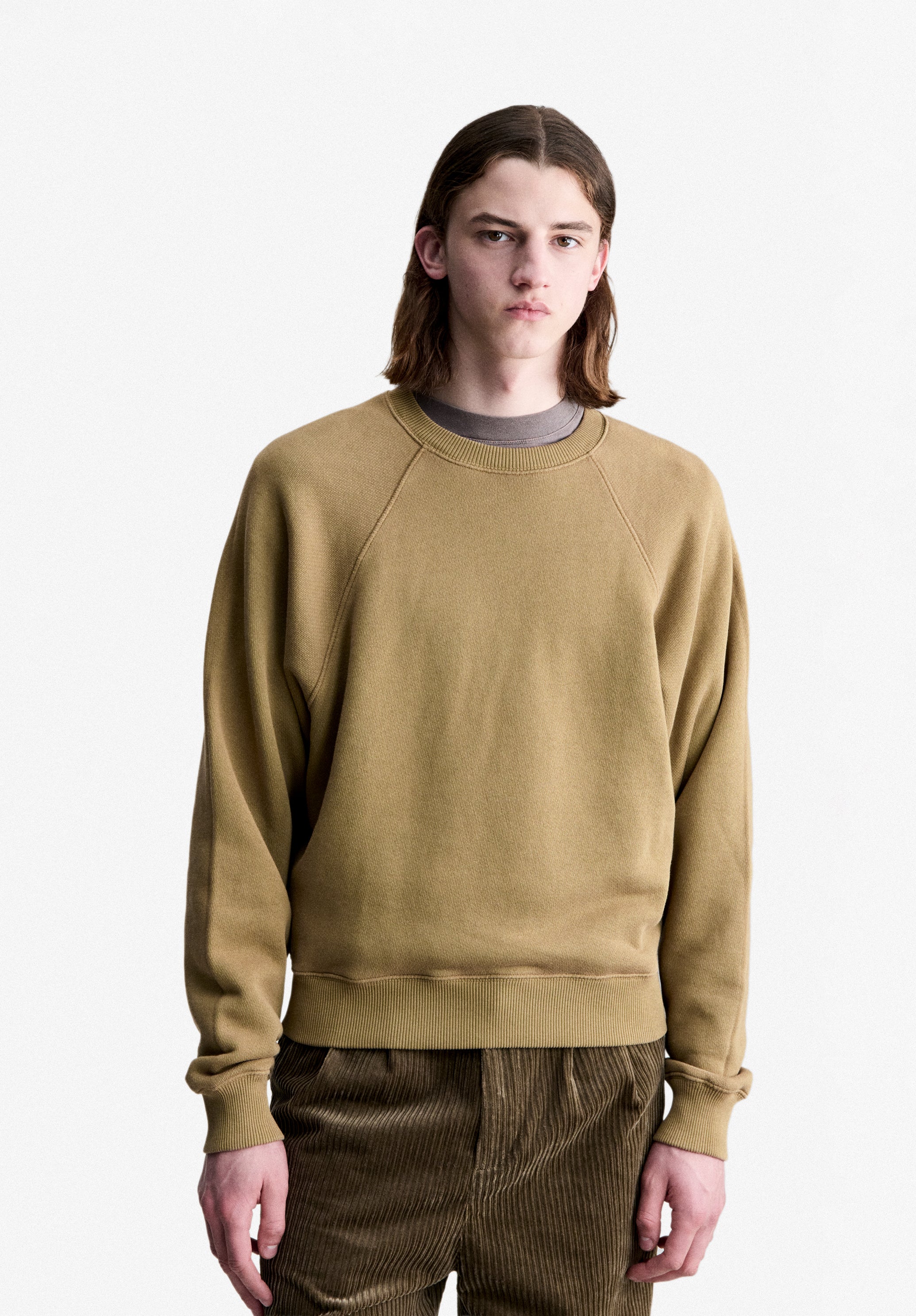 Taupe sweatshirt with raglan sleeves - 3