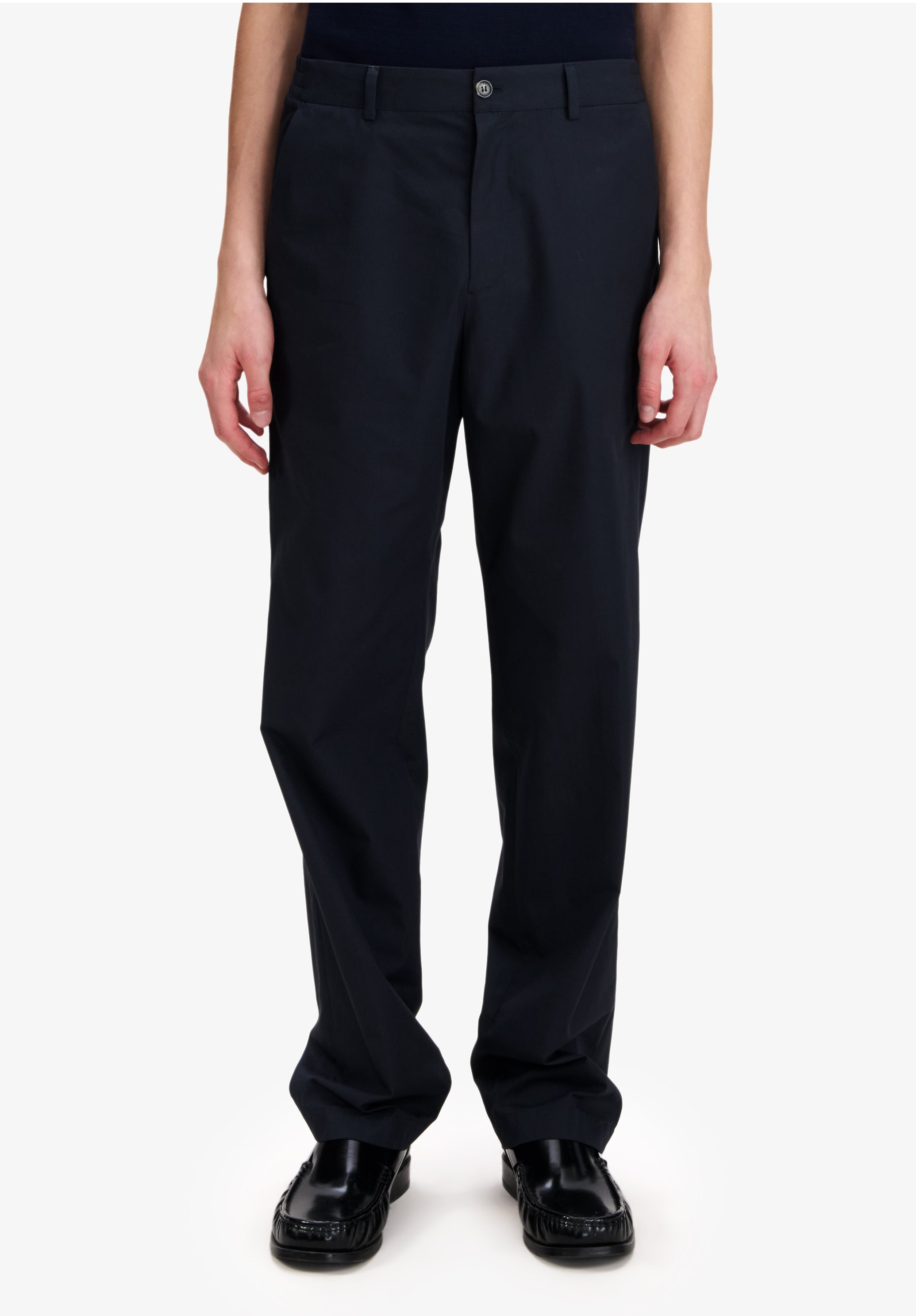 Navy blue organic cotton trousers - 3