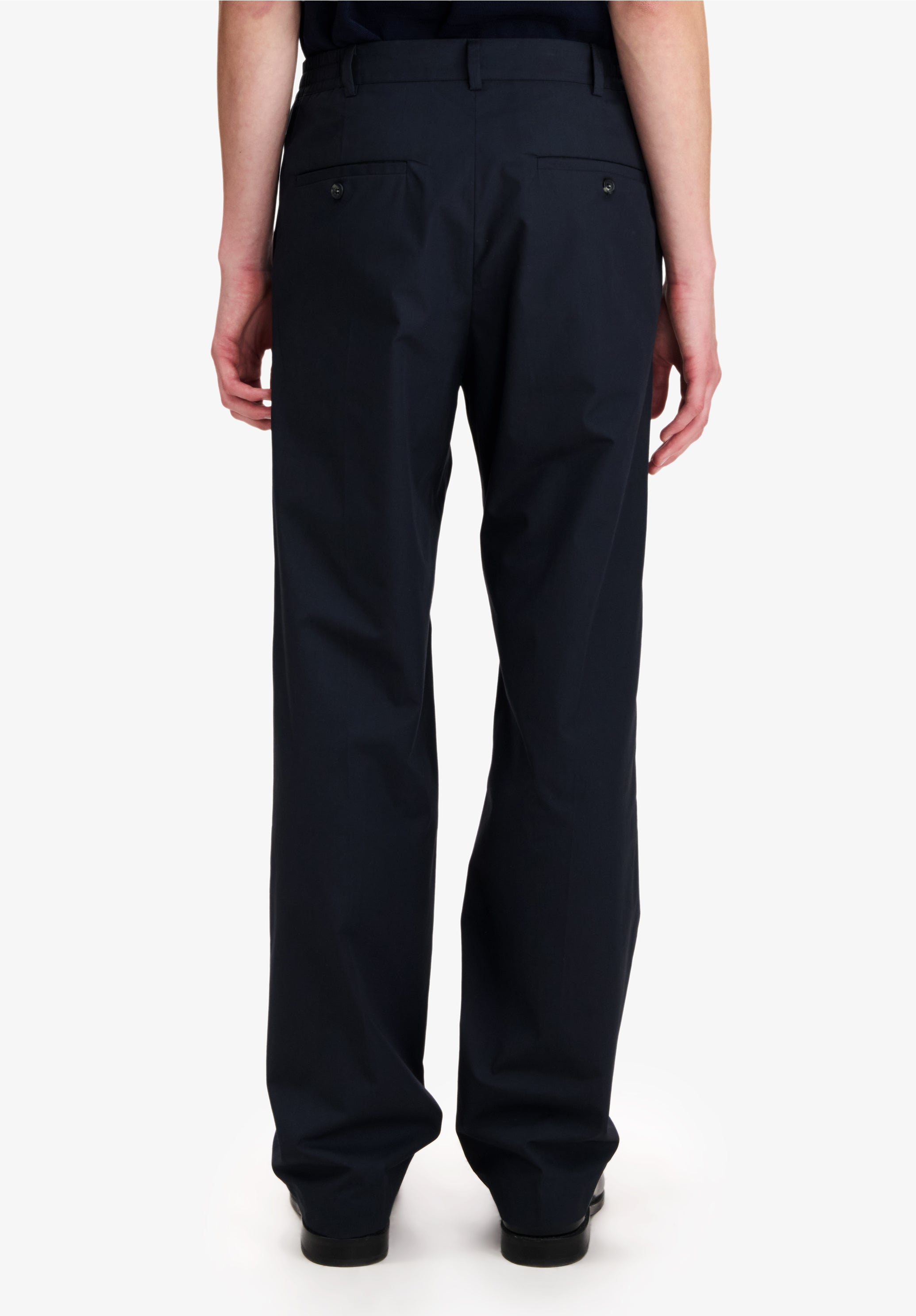 Navy blue organic cotton trousers - 4