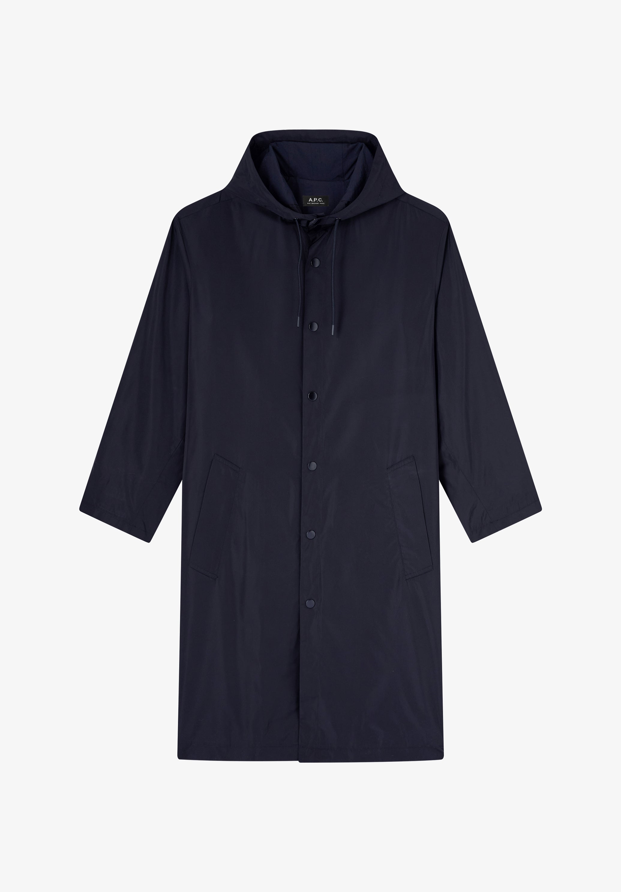 Long, loose navy blue parka - 0
