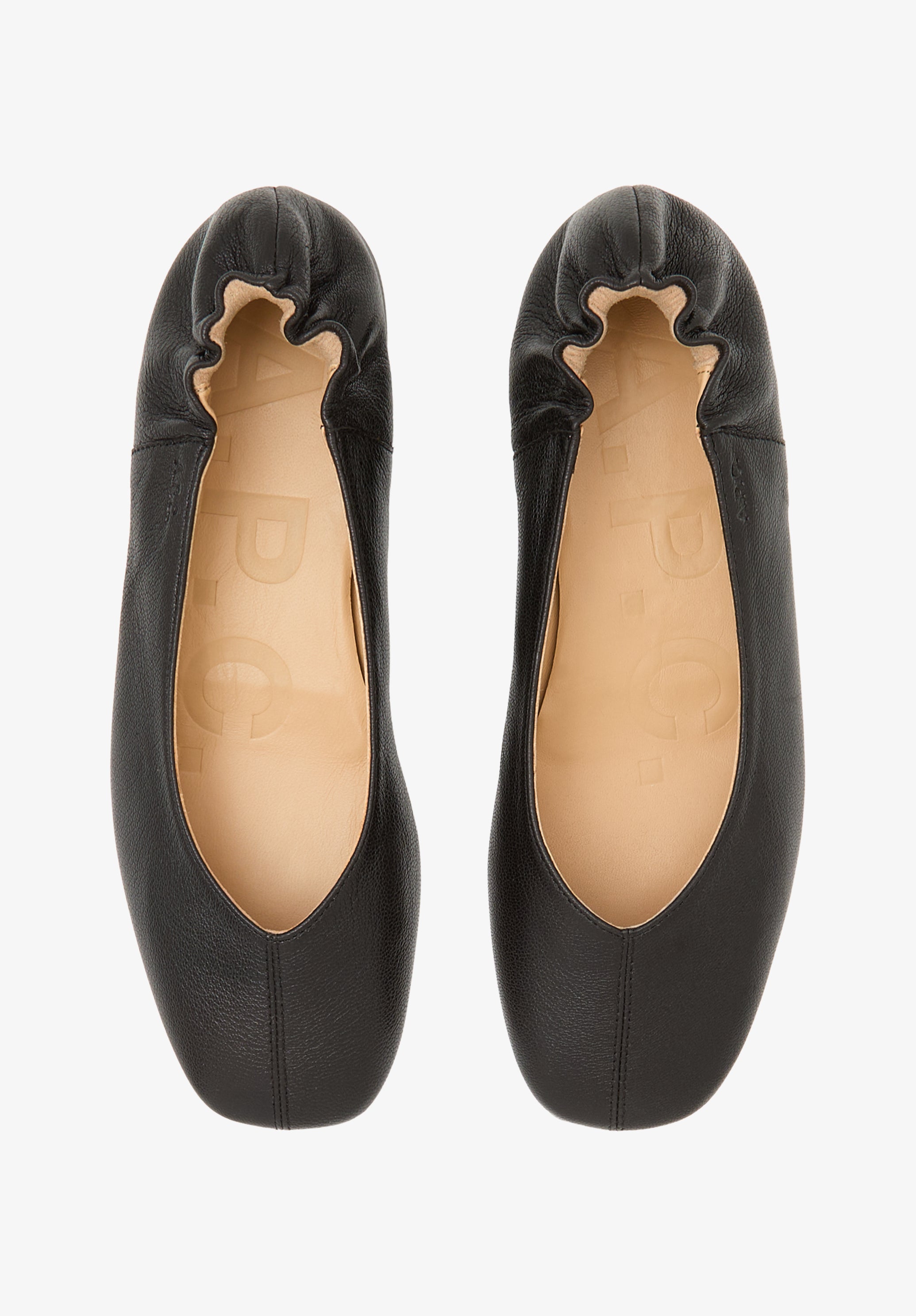 Square-toe leather ballet flats - 2