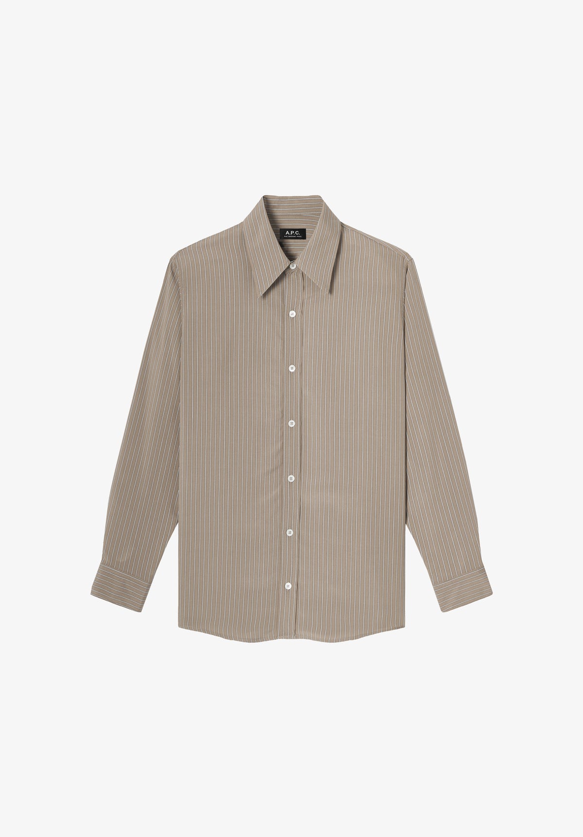 Flowing brown striped shirt