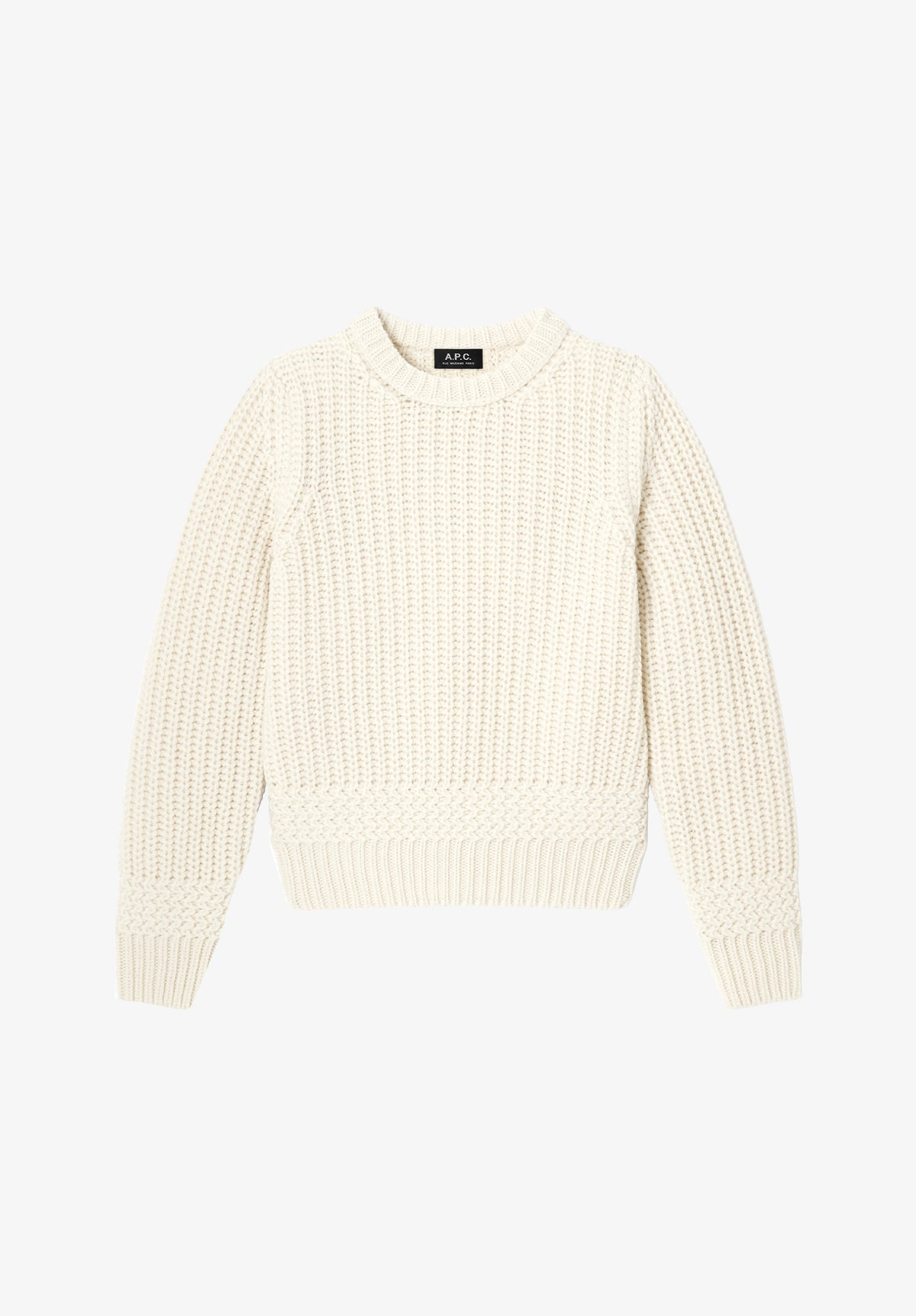 Ecru sweater in recycled wool