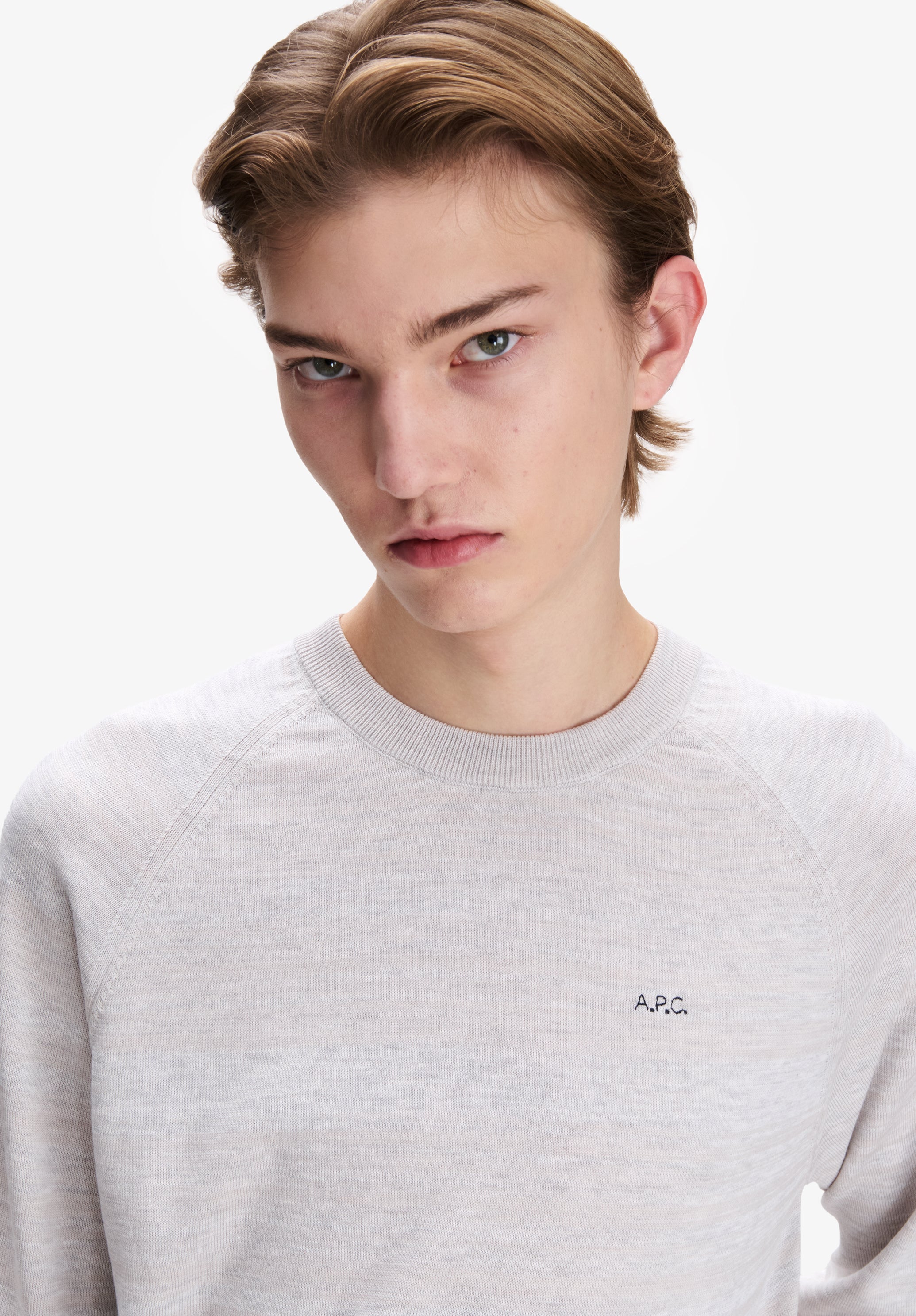 Heather grey raglan-sleeve sweater - 3