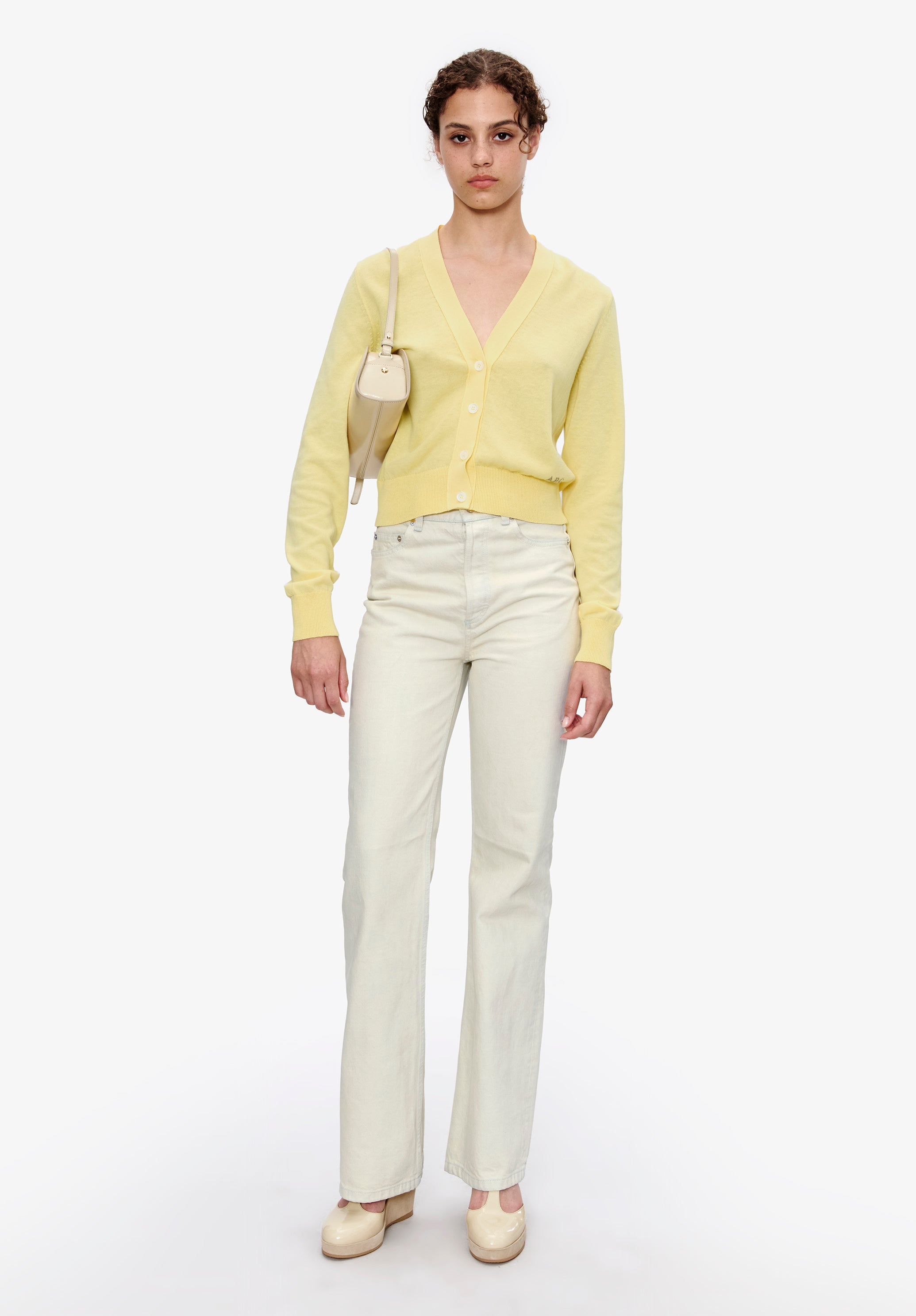 Deep V-neck cardigan - 1