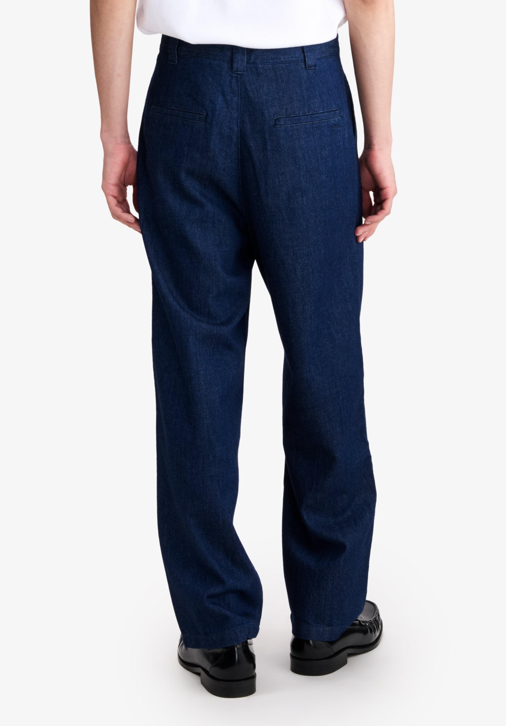 Loose pleated trousers in lightweight denim - 4