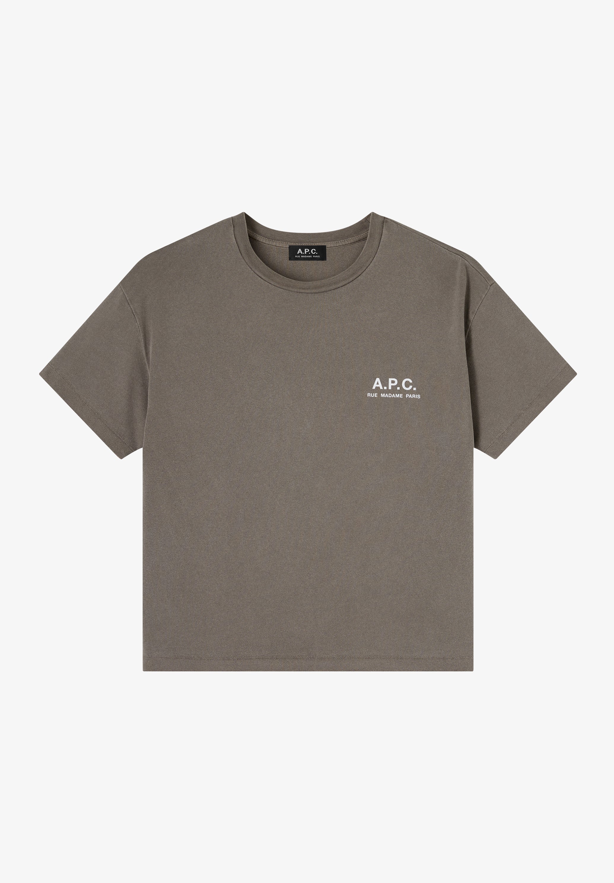Grey t-shirt with A.P.C. Rue Madame logo - 0