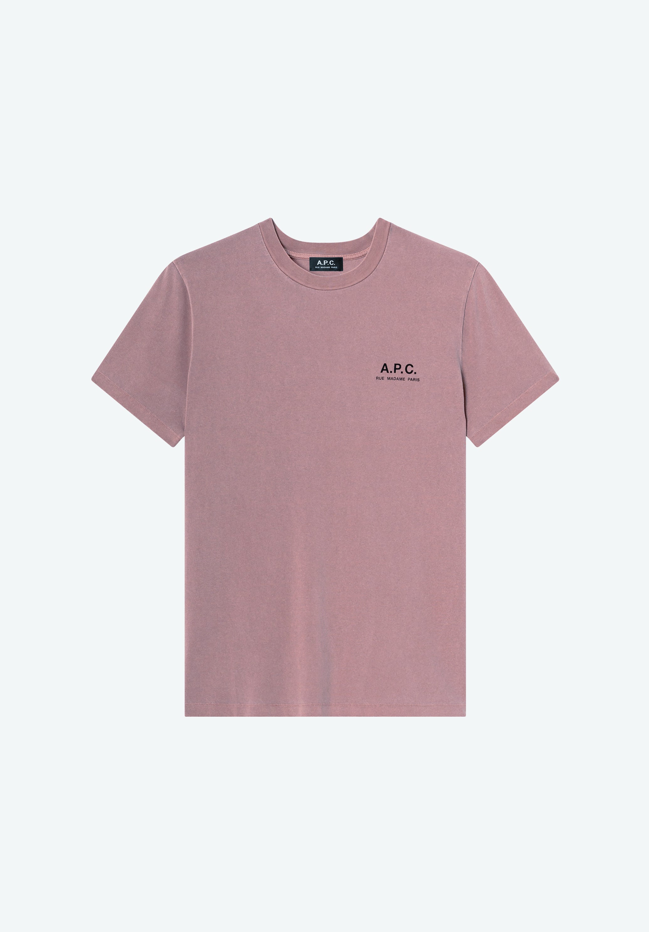 Raspberry pink t-shirt with A.P.C. Rue Madame logo - 0