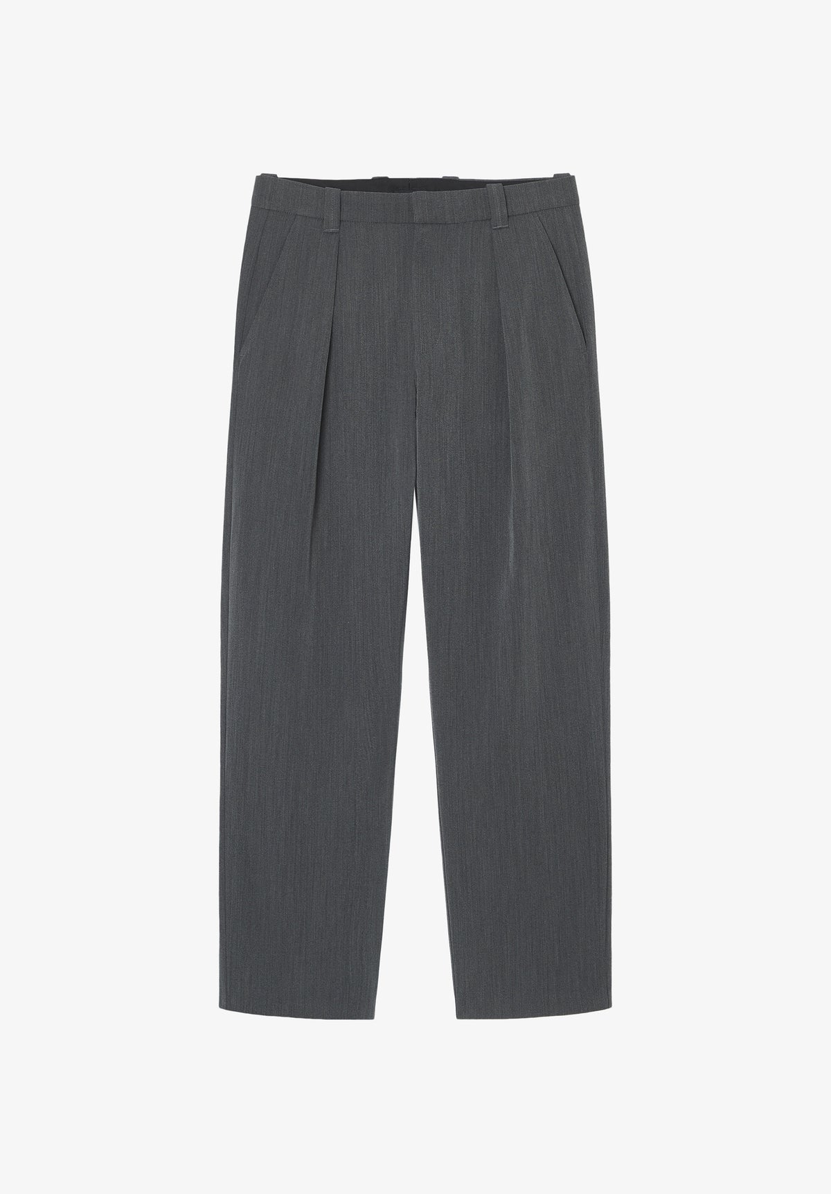 Loose-fit grey cotton barrel trousers - 0