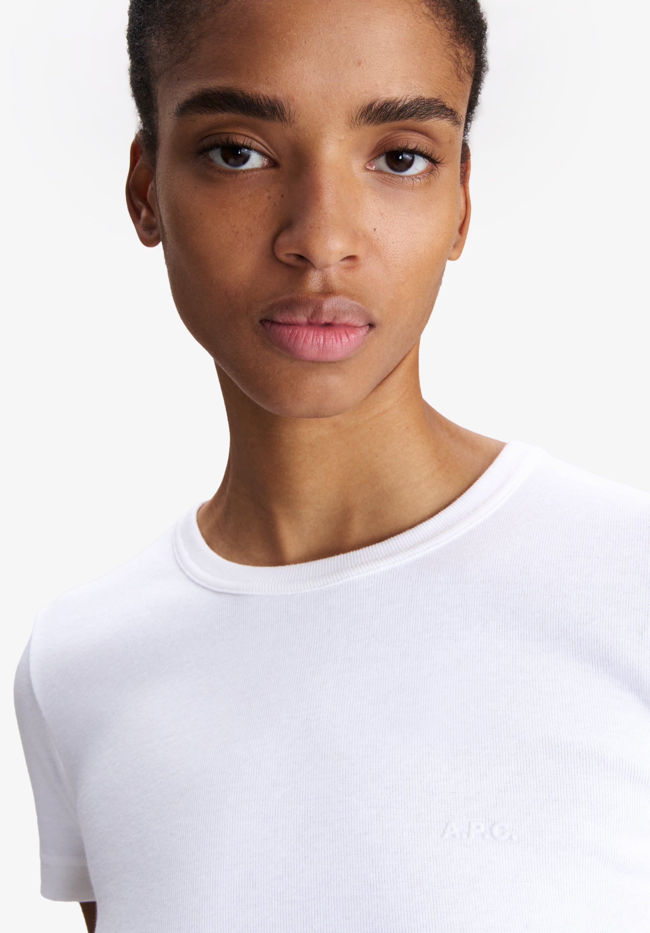 Fitted white organic cotton t-shirt - 3