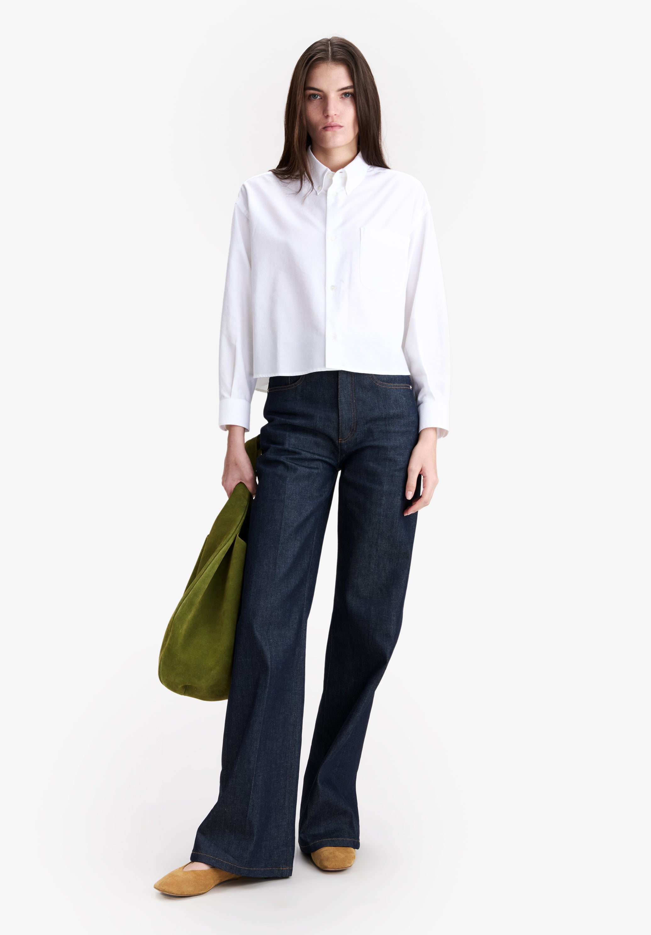 Short white oxford shirt - 1