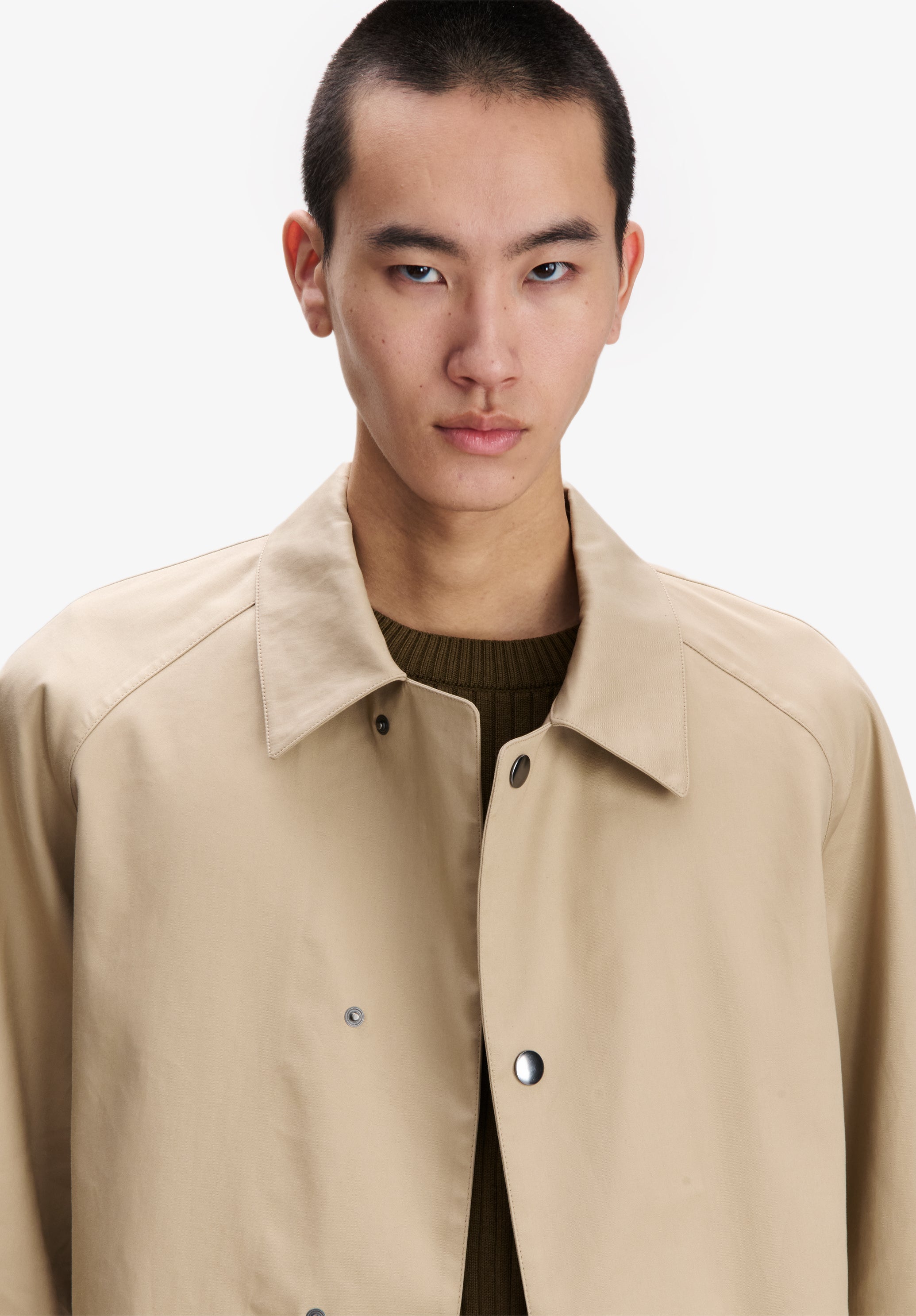 Beige water-repellent cotton mac - 4