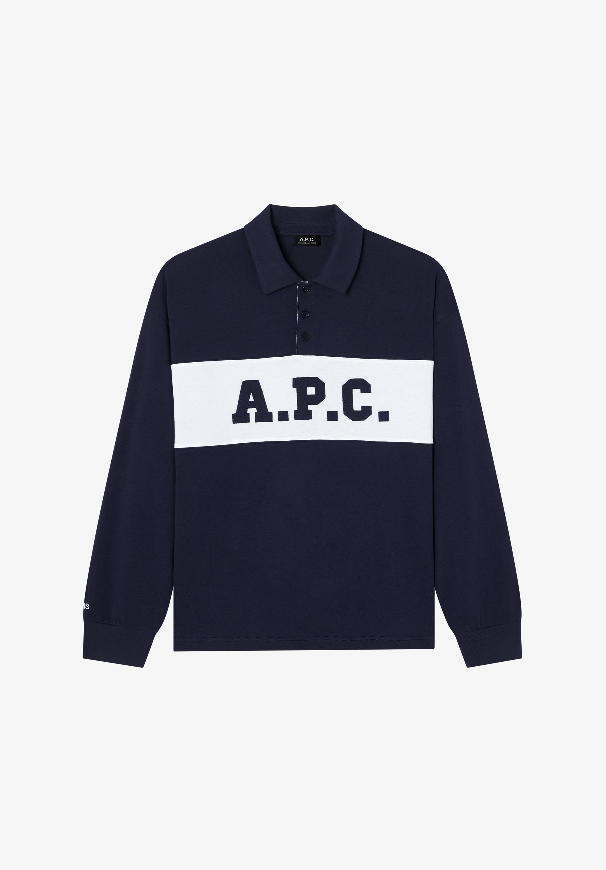 Navy blue A.P.C. rugby polo - 0