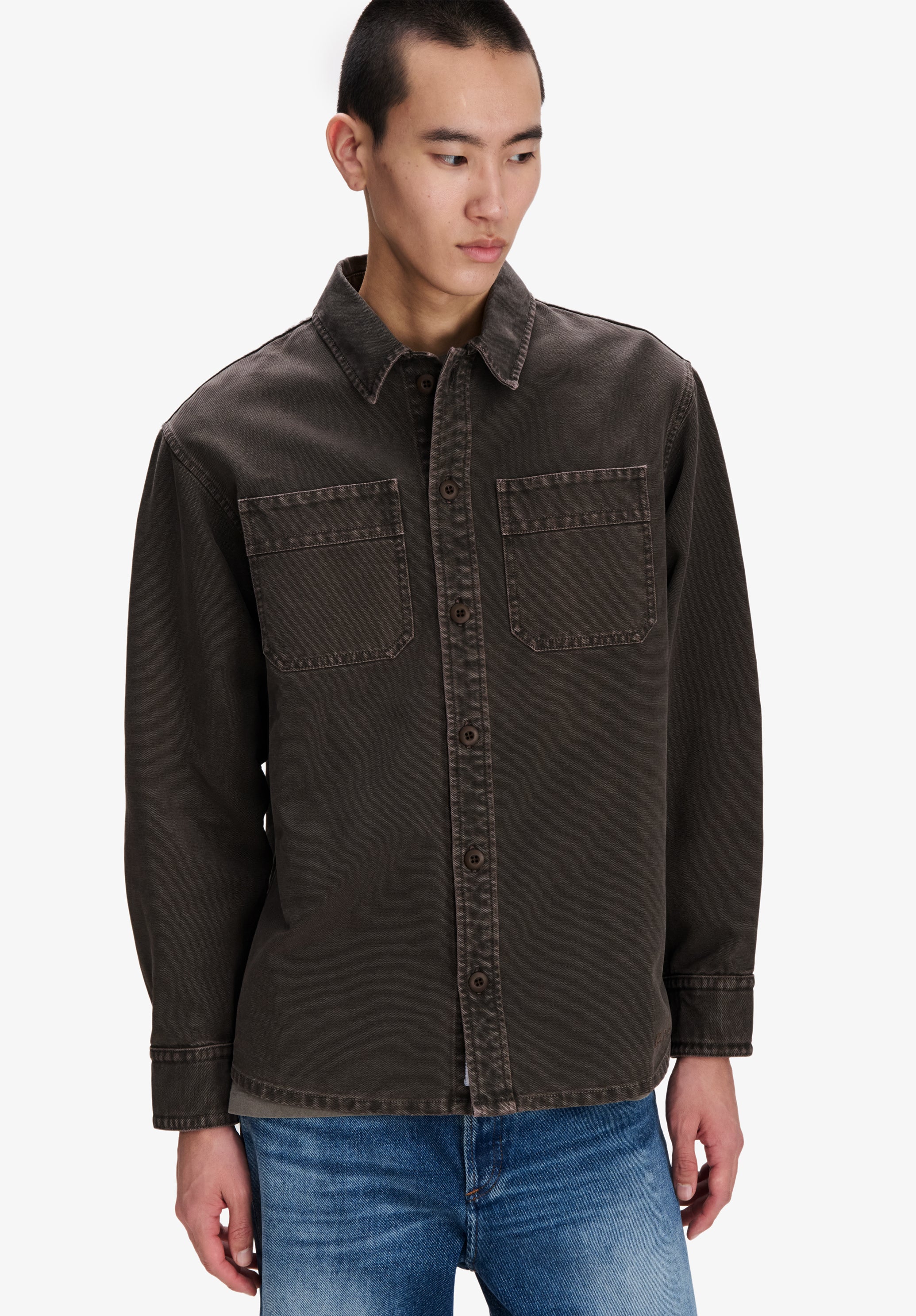 Brown workwear overshirt - 4