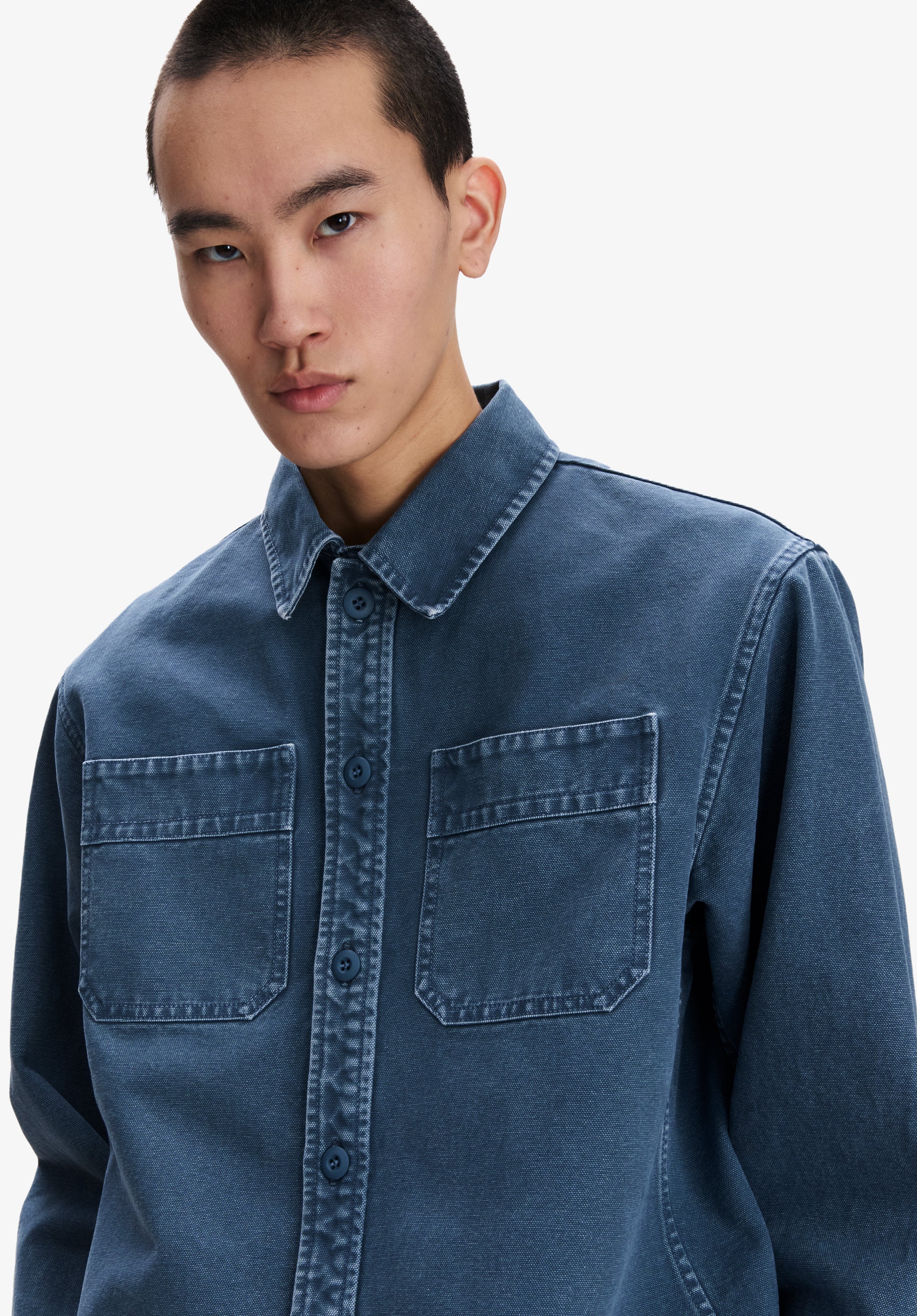 Blue workwear overshirt - 4