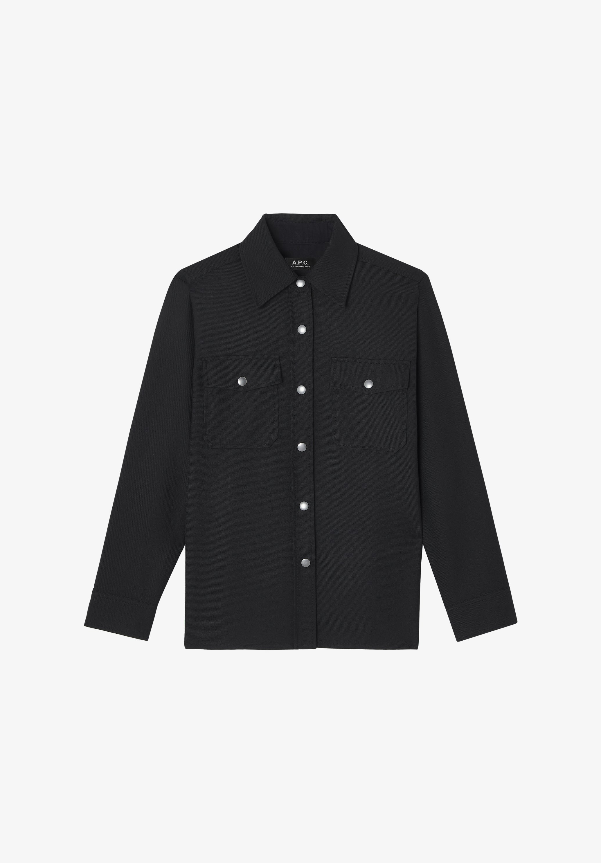 Solid-colour wool overshirt - 0