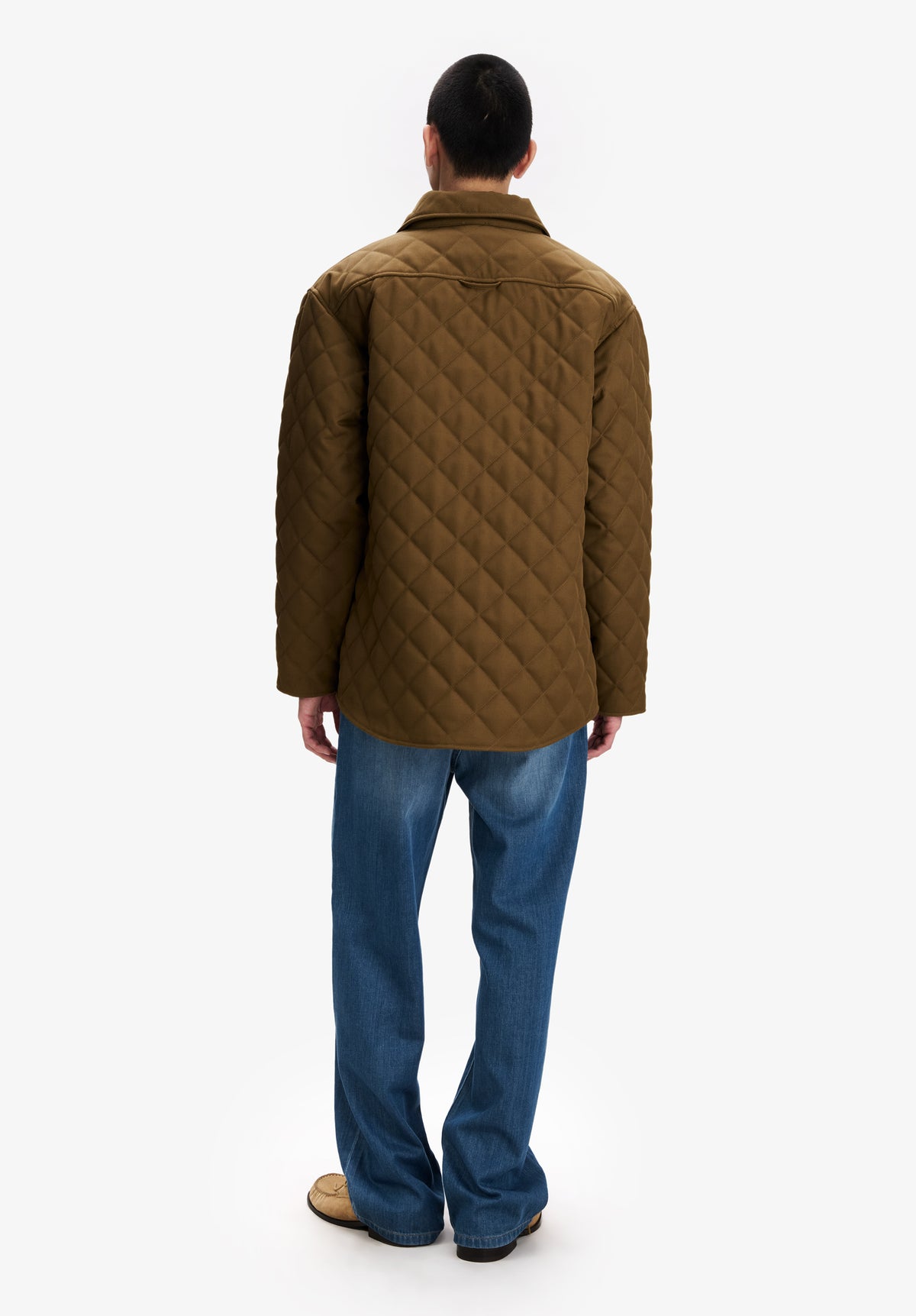 Khaki quilted wool jacket