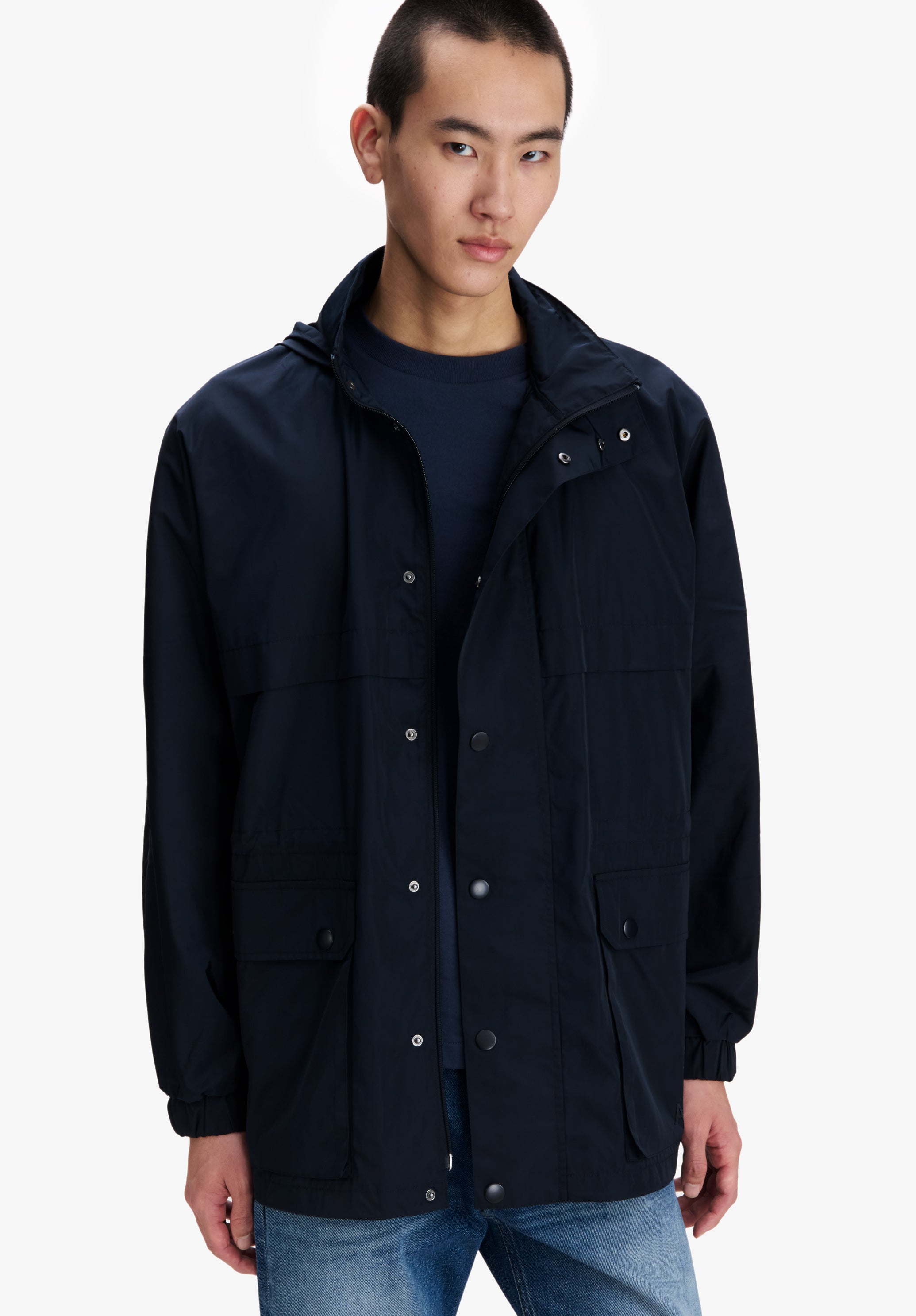 Navy blue windbreaker. - 3