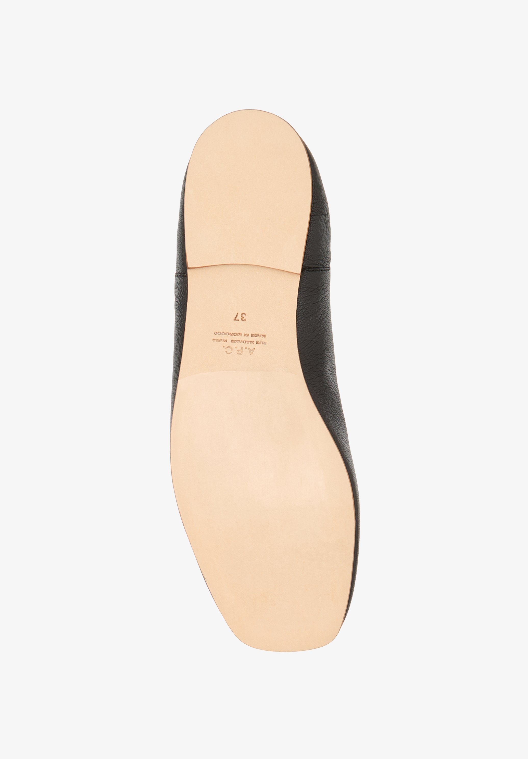 Square-toe leather ballet flats - 4