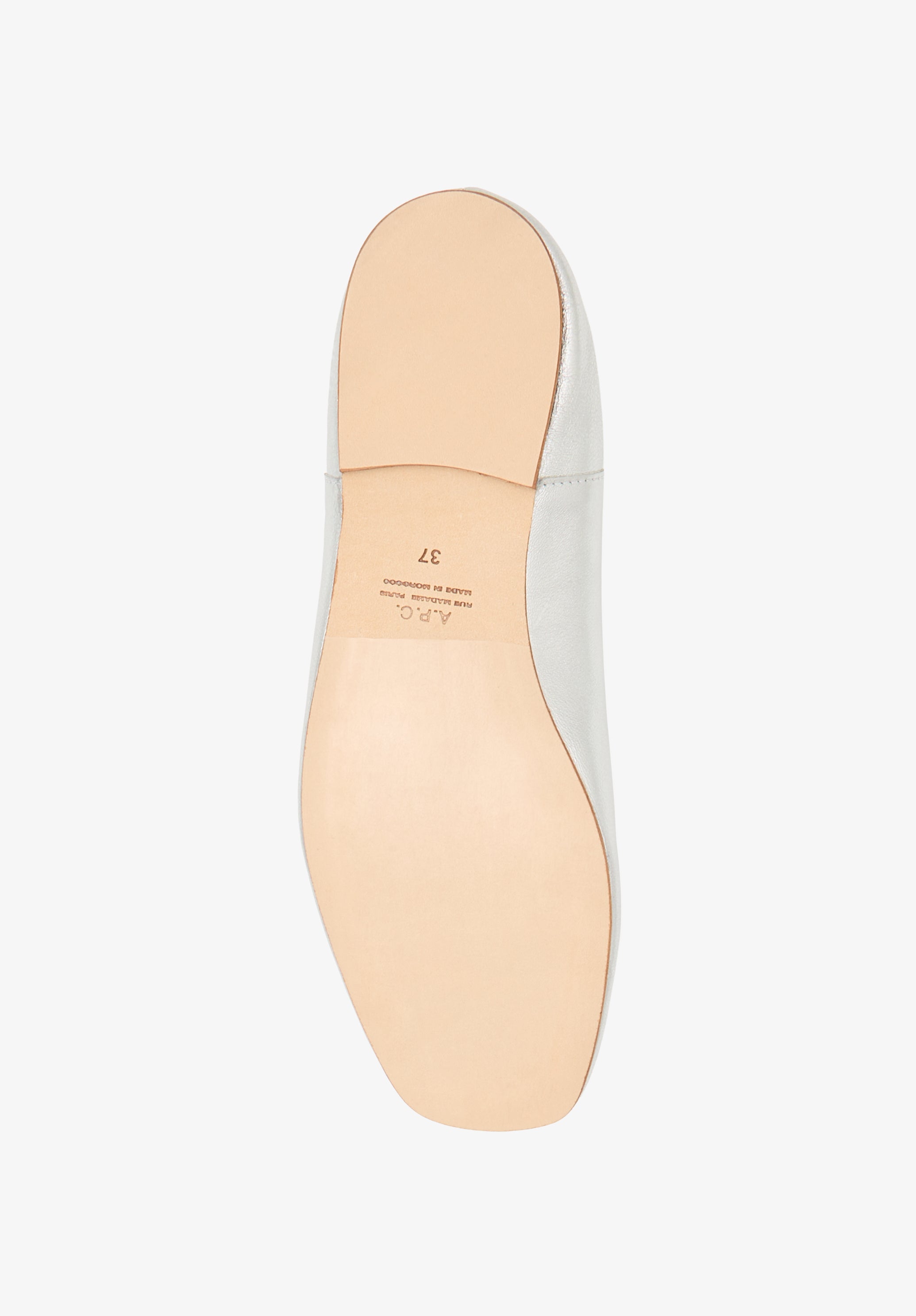 Square-toe leather ballet flats - 4