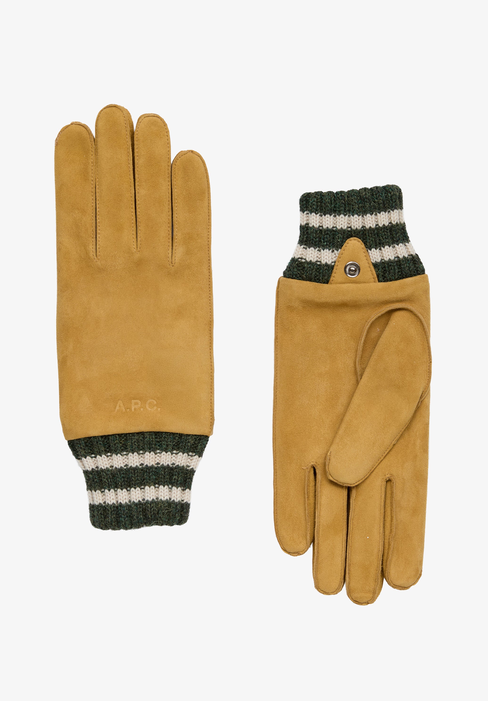 Suede and alpaca gloves - 0