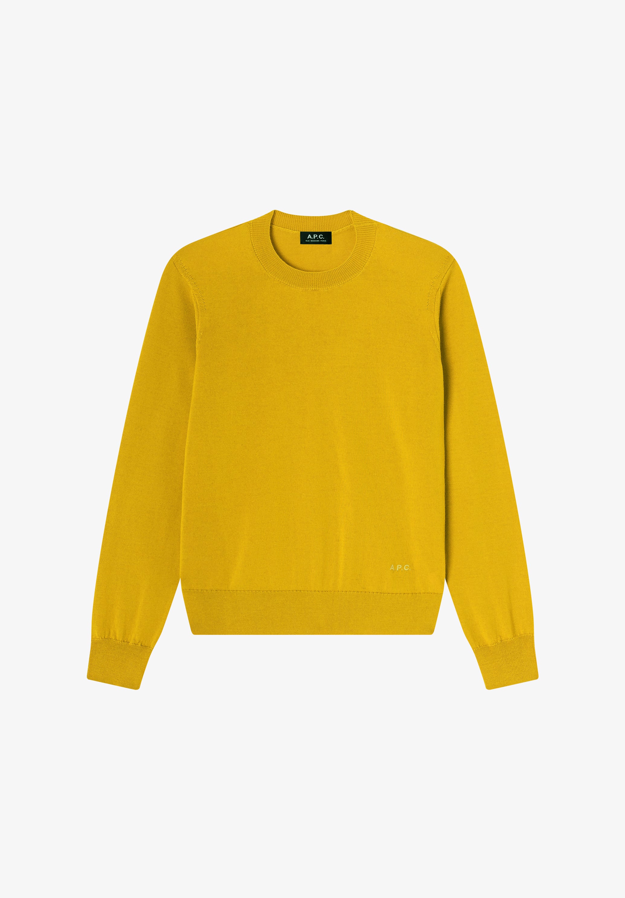 Fitted yellow merino wool sweater - 0