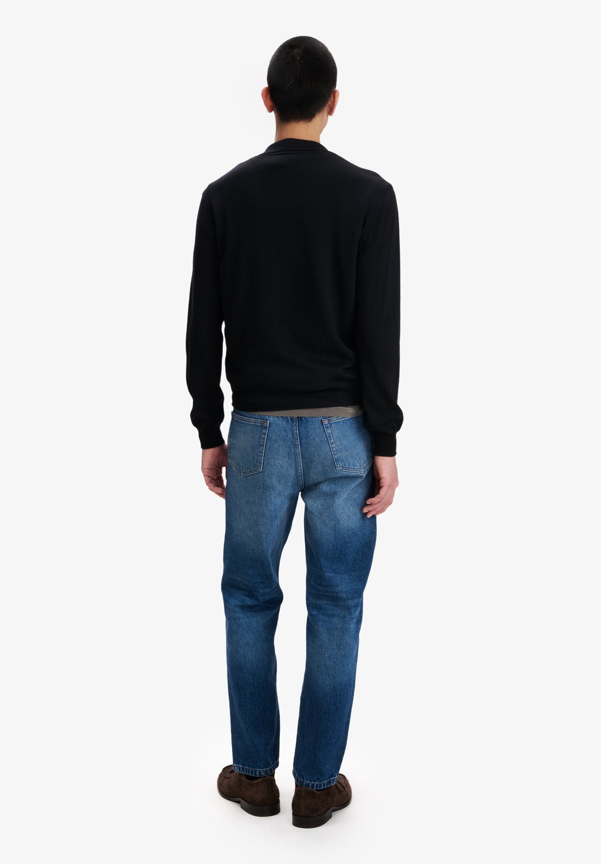 Long-sleeved wool polo shirt - 2