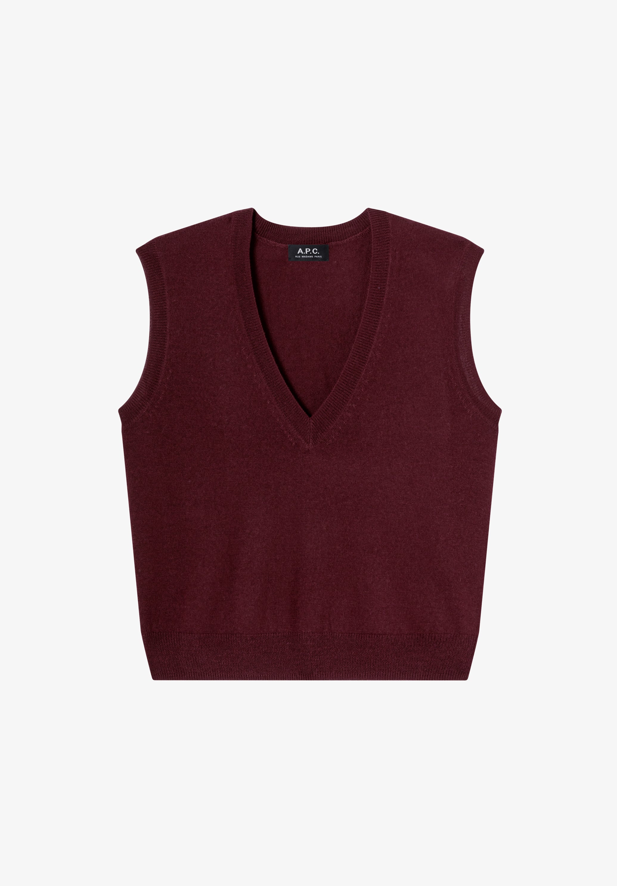 Sleeveless burgundy wool cardigan - 0