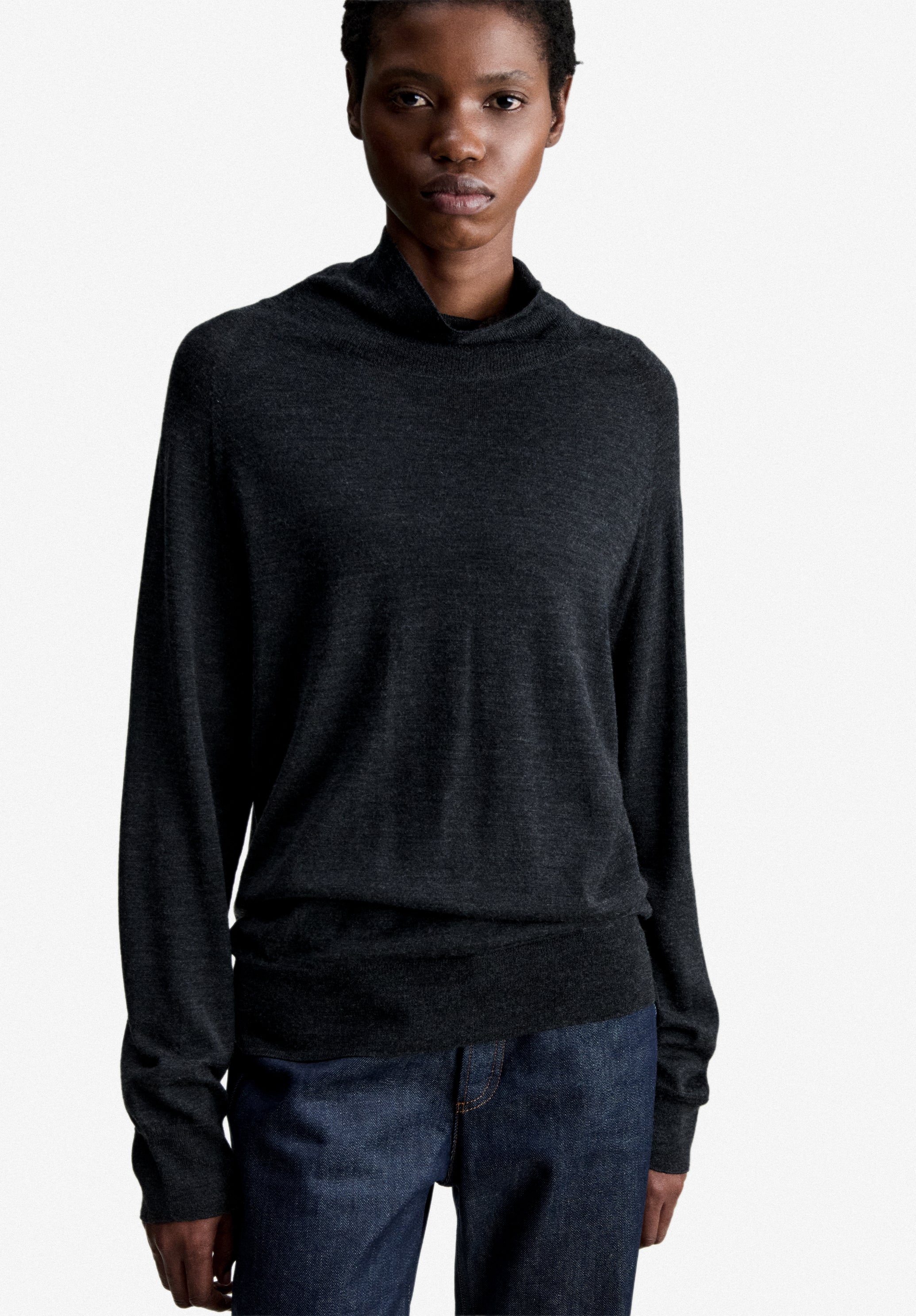 Charcoal grey wool turtleneck - 3