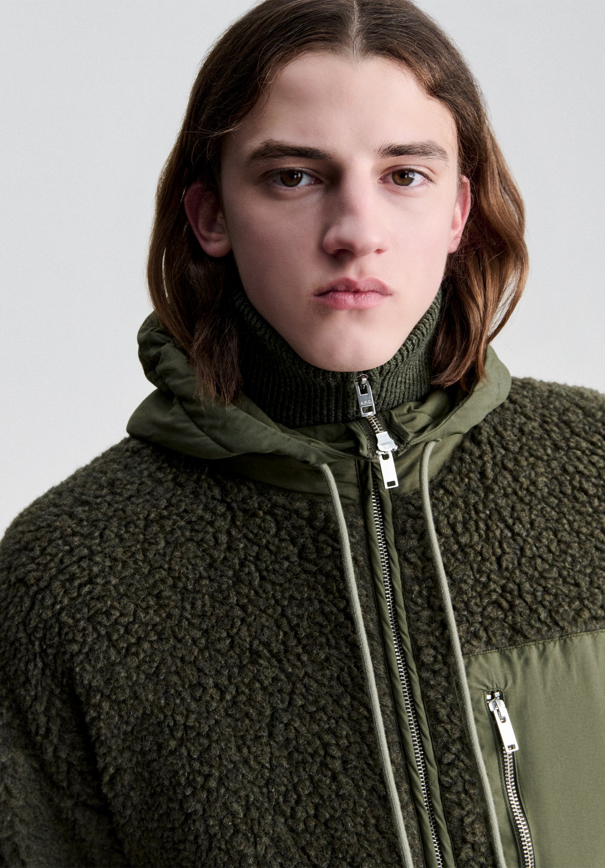 Khaki fleece hoodie